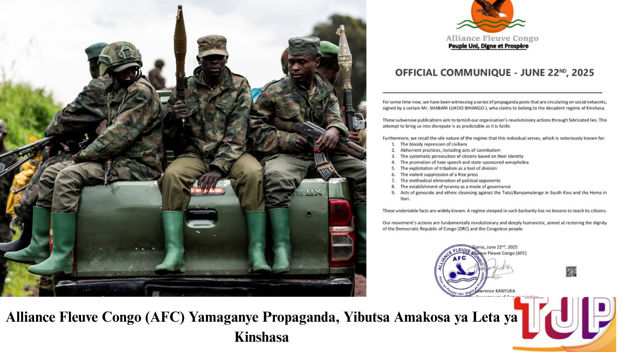 Alliance Fleuve Congo (AFC) Yamaganye Propaganda, Yibutsa Amakosa ya Leta ya Kinshasa