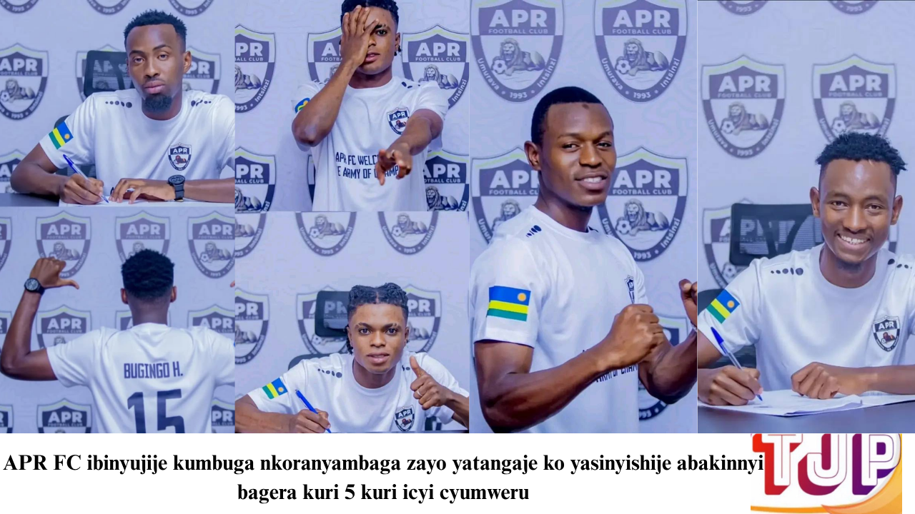 APR FC   ibinyujije kumbuga nkoranyambaga zayo yatangaje ko yasinyishije abakinnyi bagera kuri 5 kuri icyi cyumweru